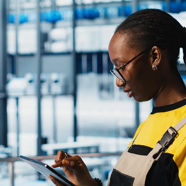 Usine intelligente au Québec avec postes de travail numérisés et connectés