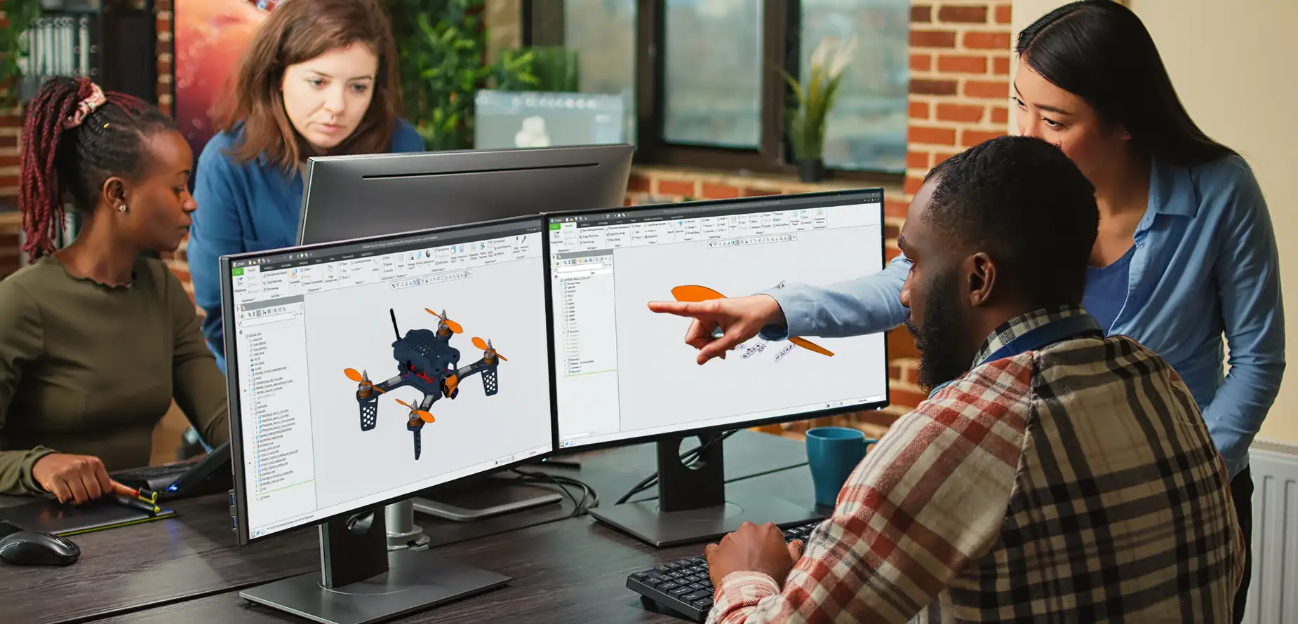 Interface Creo V12 montrant nouvelles fonctionnalités de conception et outils de productivité